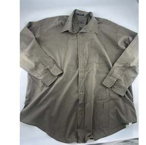 Oleg Cassini Big Mens Shirt 19 34/35 Dark Gray Brown Casual Long Sleeve Dressy